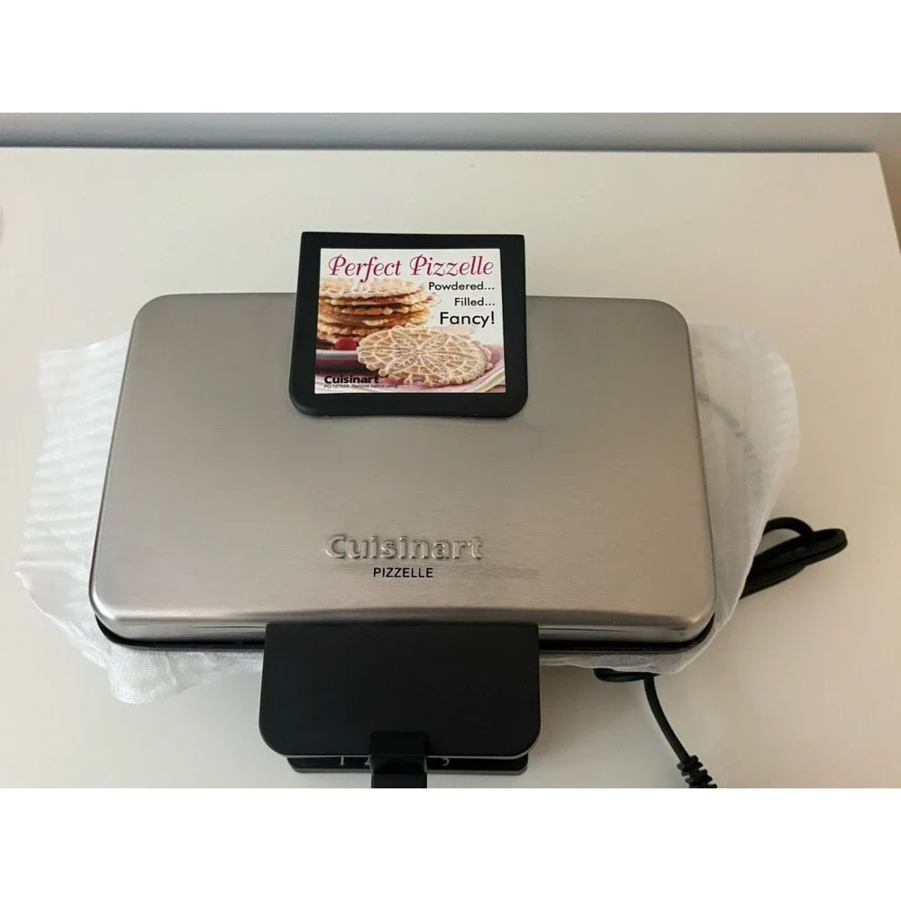 Cuisinart WM-PZ2 Pizzelle Waffle Maker Nonstick Temp Control 800W 2-Capacity New